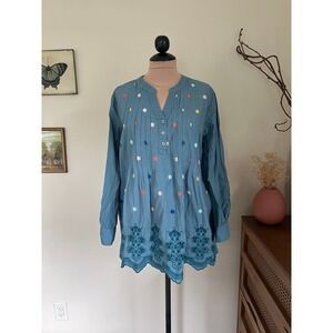 Vintage Daisy Embroidered Tunic